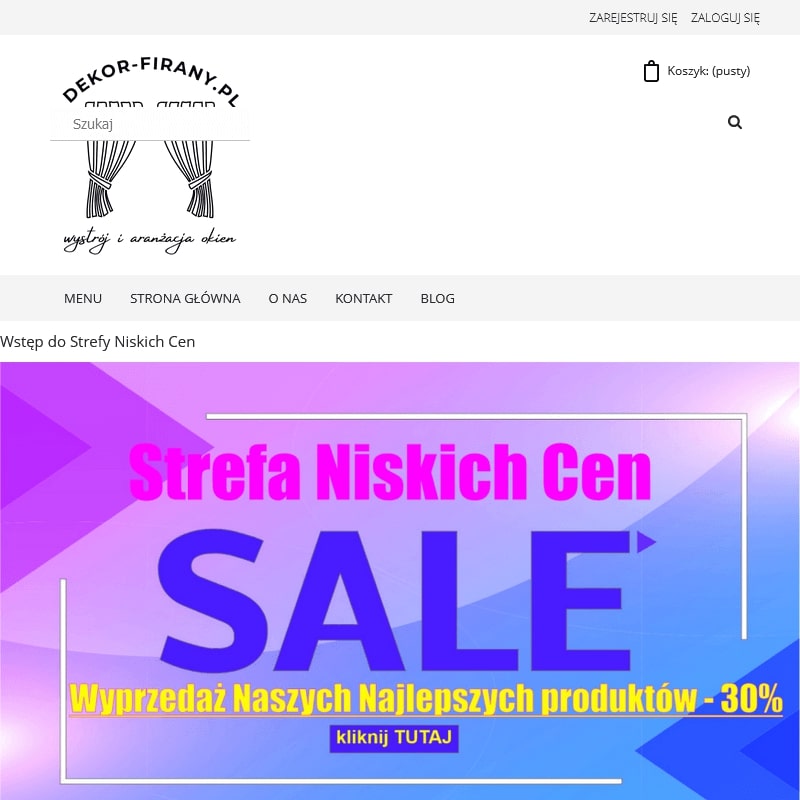 Firany panelowe krótkie