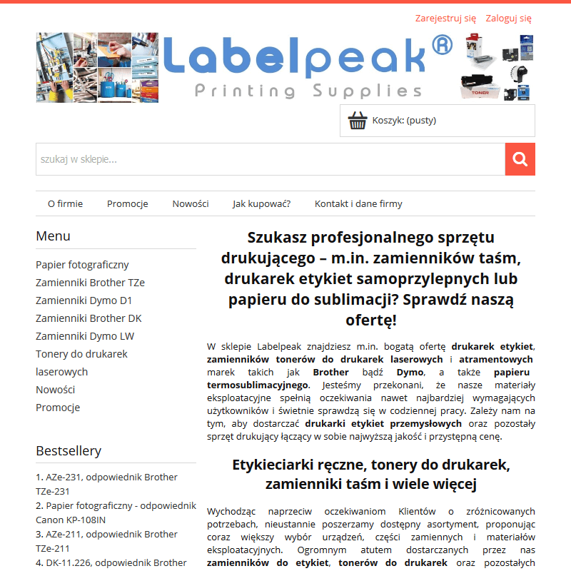 Drukarka etykiet z rozwijakiem