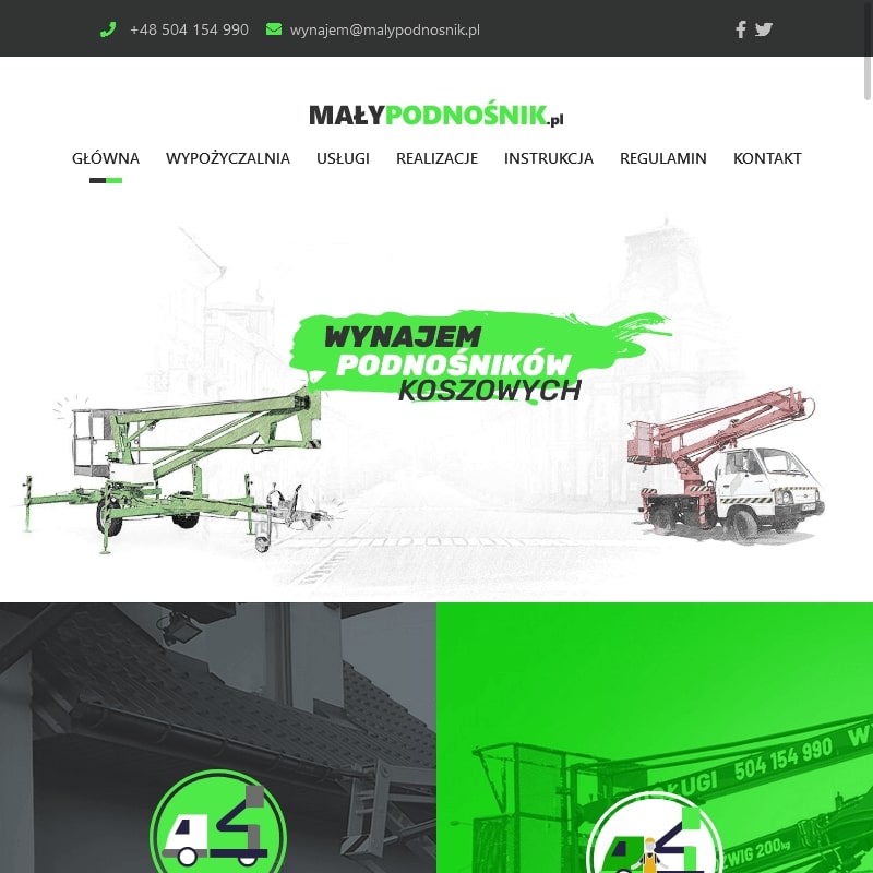 Podnośniki koszowe wynajem