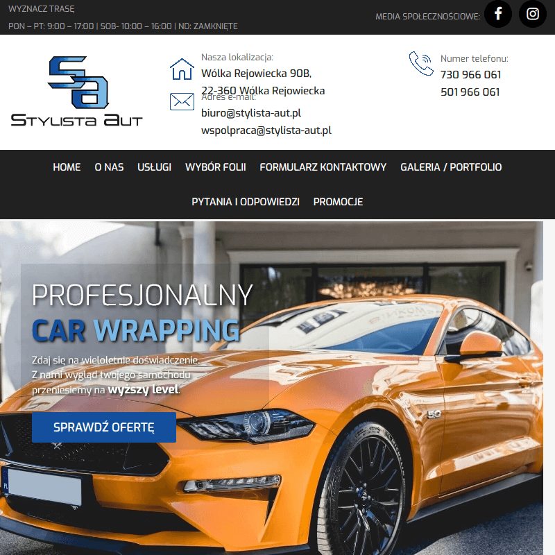 Projekt wyglądu samochodu w Warszawie